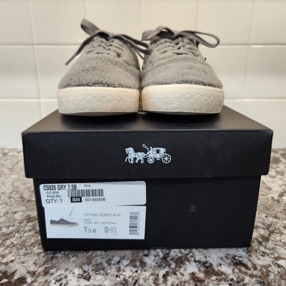 Coach Citysole Fleece Skate Shoe Sneaker C5928 Gray Grey 7.5B - Picture 3 of 15